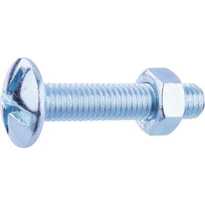 Boulon poêlier - Fixpro - Tête large ronde - Acier zingué - 8 x 40 mm - Boîte  de  50