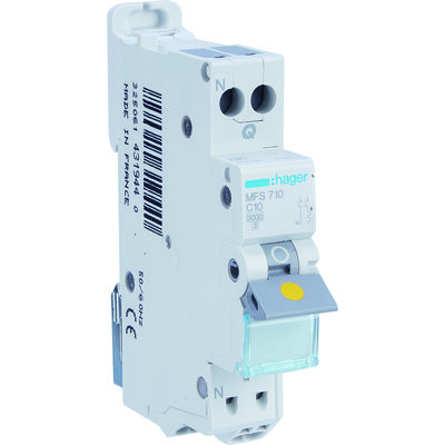 Disjoncteur Sanvis - Hager - 1P + N - 3kA - C-10A- 1 M