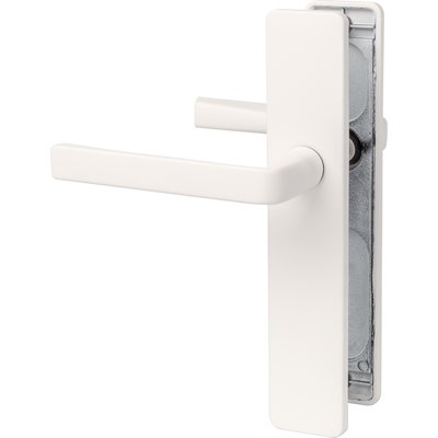 Poignée de porte intérieure - Kaza - Vachette - Blanc alba - Bec de cane - 195 mm