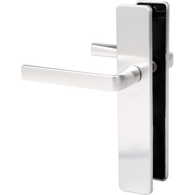 Poignée de porte intérieure - Kaza - Vachette - Gris argent - Bec de cane - 195 mm