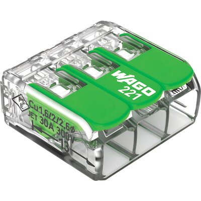 Borne de connexion - WAGO - 6 mm² - Tension 450 V - Conducteurs 3 - Vendu par 8