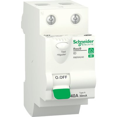 Interrupteur différentiel - Resi9 - Schneider Electric - 2P - 40A - 30 mA - A