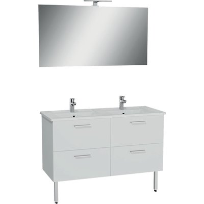 Ensemble meuble salle de bain avec miroir - SIDER - Socoa - Double vasque - L120cm