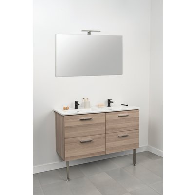 Ensemble meuble salle de bain avec miroir - SIDER - Socoa - Double vasques - L120cm
