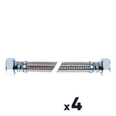 Flexible de raccordement - 50 cm - FF 3/4" - TUCAI - Lot de 4