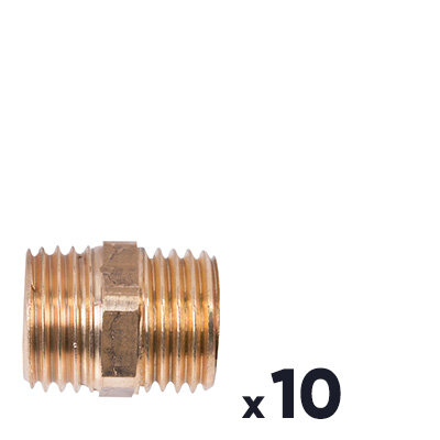 Lot de 10 mamelons égal à visser - M 1/2" - 280G