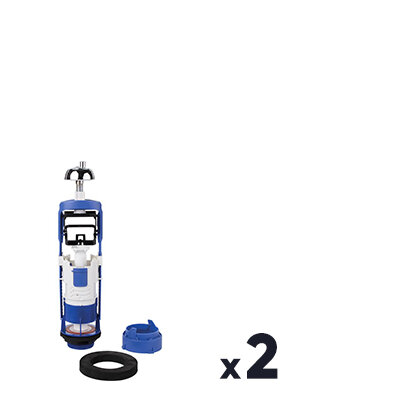 Lot de 2 soupapes rénovation de mécanisme WC - Clip'Easy - SIDER - Double débit