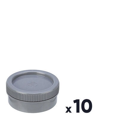 Lot de 10 bouchons de visite PVC gris - Ø 100 mm - Girpi