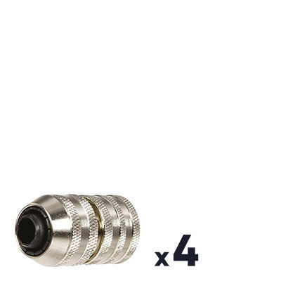 Lot de 4 raccords d'arrosage rapide laiton nickelé - Capvert - Ø 19 mm