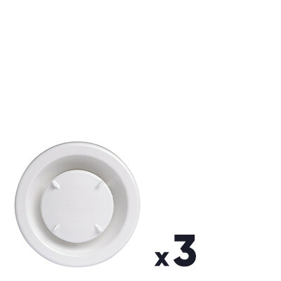 Lot de 3 bouches d'extraction - Ø 125 mm - Pour VMC - Nicoll