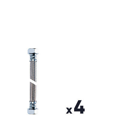 Flexible de raccordement - 30 cm - FF 1/2" - Tucai - Lot de 4