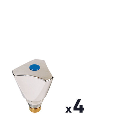 Lot de 4 têtes universelles avec croisillon laiton chromé