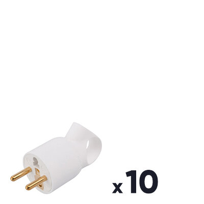 Fiche à anneau 2P+T plastique blanc - Legrand - Lot de 10