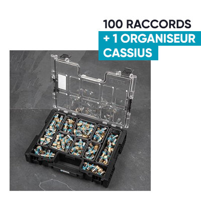 Assortiment de 100 raccords PER SIDPRESS SIDER -Ø12- Ø16 - 1 organiseur Cassius