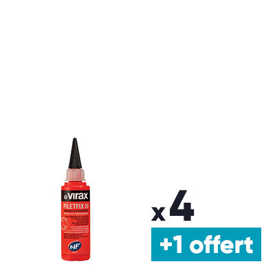 Lot de 4 Filetfix + 1 OFFERT résines pour étanchéifier les raccords filetés - 60 ml - Virax