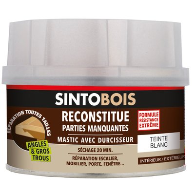 Sintobois mastic à bois avec durcisseur Sinto - Boîte 170 ml / 190 g - Blanc