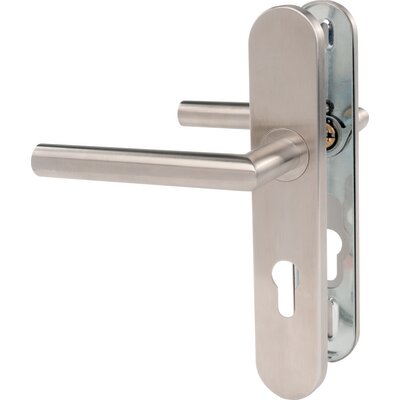 Ensemble de porte sur plaque - Exem - Clé I - Inox brossé