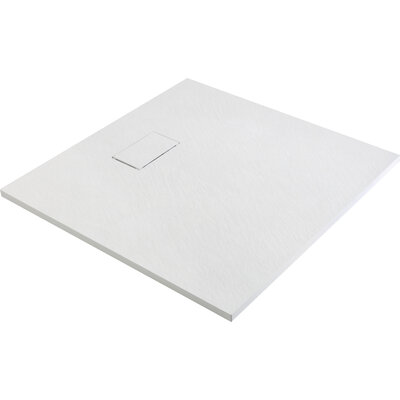 Receveur de douche - ODYSSEA - Gaïa - Extra-plat - blanc - Effet pierre - 80x80cm
