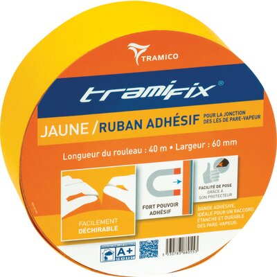 Ruban adhésif - TRAMICO - Tramifix - Jaune - Pour raccord étanche - 40m