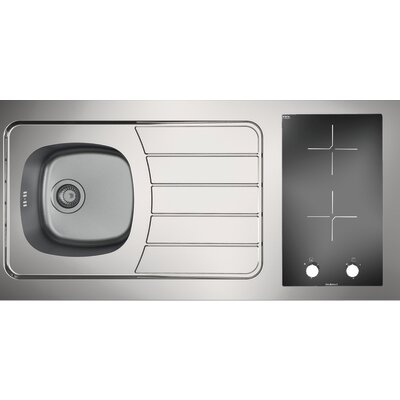 Evier cuisinette et domino de cuisson vitrocéramique - MODERNA