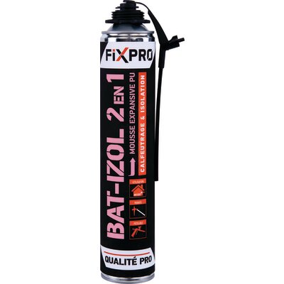 Mousse polyuréthane - FIXPRO - Bati-zol 2 en 1 - Beige - Lot de 12