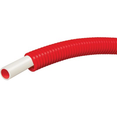 Tube PER pré-gainé - Blanc intérieur rouge - Ø12 mm - 100 m