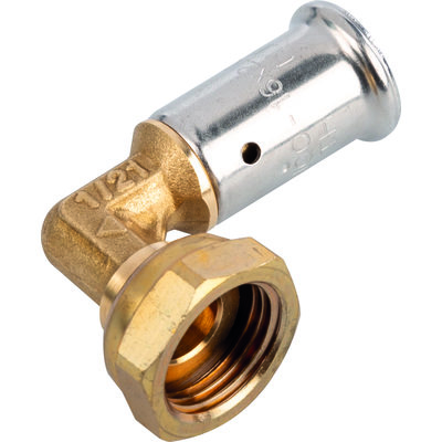 Coude laiton multicouche à visser Henco - Ecrou tournant 1/2" - Diamètre 16 mm