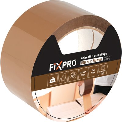 Ruban adhésif d'emballage - Fixpro - Longueur 100 m x 50 mm