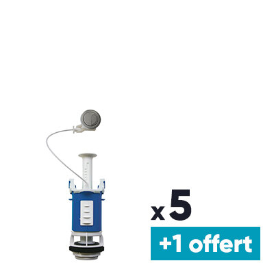 Lot de 5 mécanismes de chasse + 1 OFFERT - WC 365 -A câble - Poussoir double débit