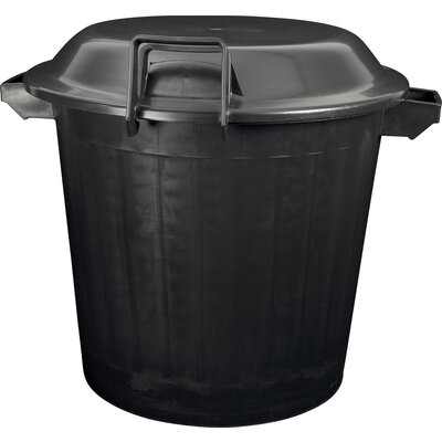 Poubelle d'immeuble avec couvercle verrouillable - Eda - 80 L - Coloris noir