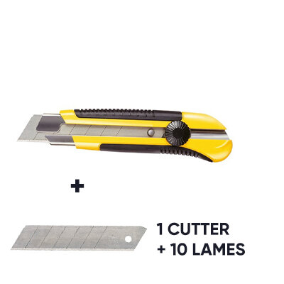 Lot cutter + 10 lames de cutter - STANLEY