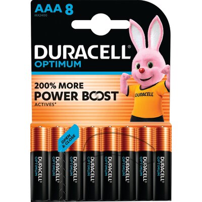 Pile alcaline Optimum AAA/LR03 - Duracell - Blister x8