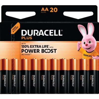 Piles AAA - DURACELL - Duracell Plus 100% - LR03 - Alcaline - Vendu par 20