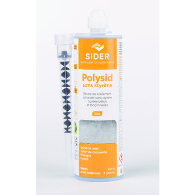 Résine de scellement chimique - SIDER - Polysid - Gris - 410 ml - Sans styrène
