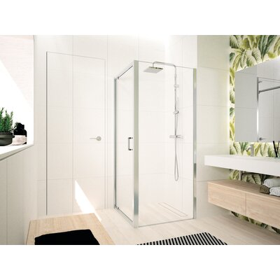 Paroi de douche fixe - NOVELLINI - Ocean - Porte pivotante - 84-90cm