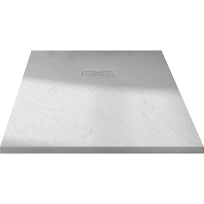Receveur de douche extra plat - Kinerock Evo - Kinedo - 80 x 80 cm - Blanc effet pierre