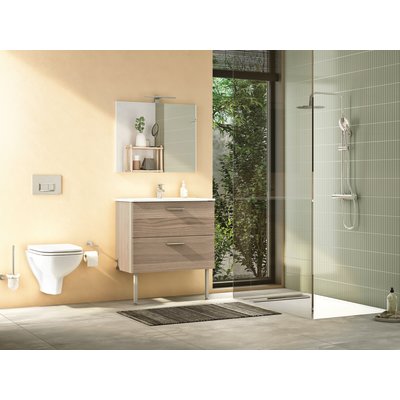 Ensemble meuble salle de bain avec miroir - SIDER - Socoa - Effet bois - L60cm
