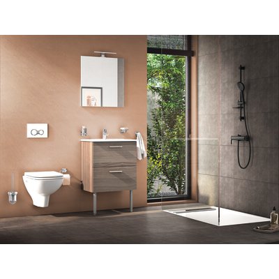 Ensemble meuble salle de bain avec miroir - SIDER - Socoa - Effet bois - L60cm