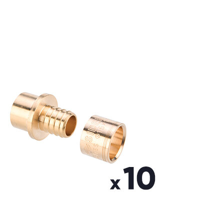 Lot de 10 raccords droit PER/Cuivre - SIDER - SidGliss - Ø12mm - À glissement/souder