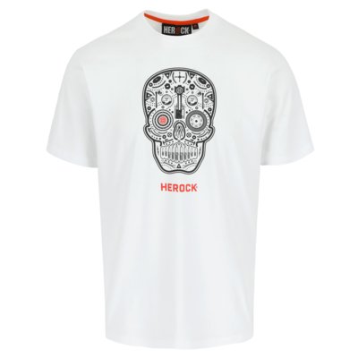 T-shirt manches courtes blanc - Skullo - Herock - Taille XL