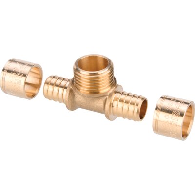 Raccord PER en Té - SIDER - SidGliss - A glissement - Dérivation M1/2" - Ø12mm