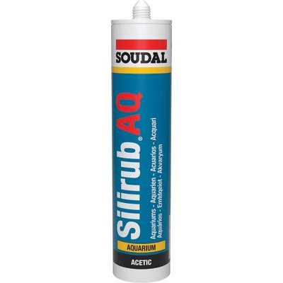 Colle silicone noire spécial aquarium - Silirub aq - Soudal - Cartouche de 310 ml