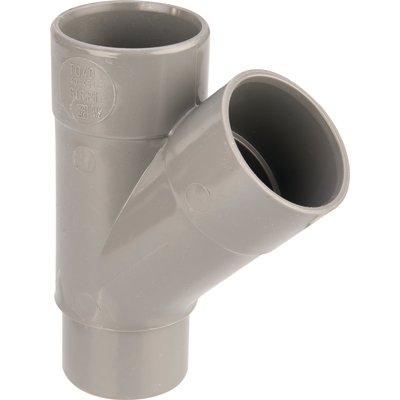 Culotte PVC gris 45° - Ø 40 mm - Double emboîture - Girpi