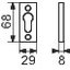 Miniatures schemas de schemas Rosace à visser rectangulaire argent - clé I - La paire - Hoppe et cie1