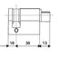 Miniatures schemas de schemas Demi cylindre pompier laitonné - 30 x 10 mm - Triangle 14 mm sortant - Thirard1