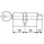 Miniatures schemas de schemas Cylindre pompier nickelé - 30 x 30 mm - Clé / triangle 13 mm sortant - Thirard1