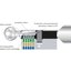Miniatures schemas de schemas Assemblage atelier sur demande/Cylindre à bouton 5G - Exem - Laiton nickelé - S'entrouvrant avec clé N°KCB006516 - B30 x 30 mm2