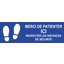 Miniatures photos de photos Signalétique au sol - Merci de patienter ici - 450 x 150 mm - Bleu1