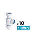 Miniatures photos de photos Lot de 10 siphon de lavabo à culot - F 1"1/4 - F Ø32 mm + 1 OFFERT 2
