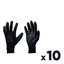 Miniatures photos de photos Lot de 10 gants tricot polyester / paume pu noir - Deltaplus - Taille 101